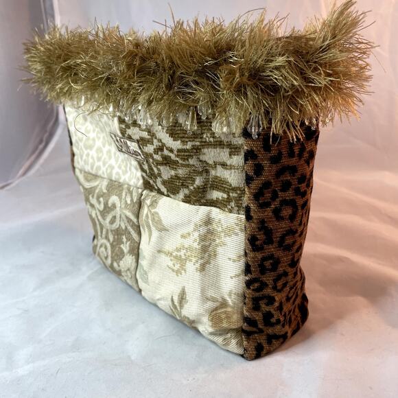 Allison  embroidered on leopard print purse. 10x8x3 - Picture 2 of 5